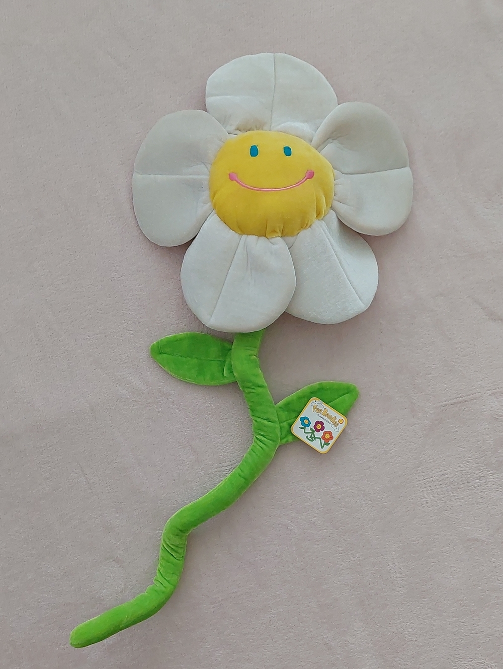 FUN BENDIES FLOWER STICK 36" HAPPY FACE Plush flower NWT